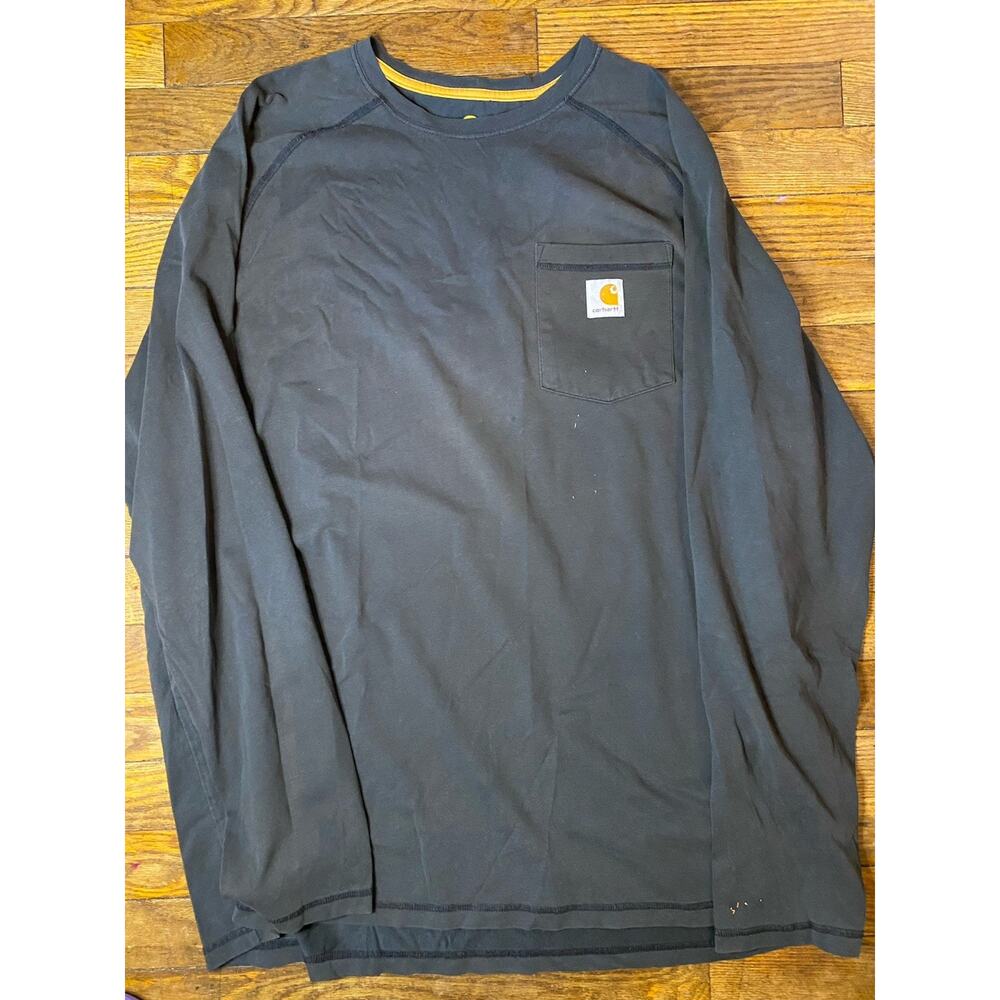 Carhartt Force Relaxed Fit Long Sleeve Pocket Shirt Mens XL Black Work
